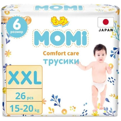 MOMI Comfort Care - трусики-подгузники XXL/5  15-20 кг (26 шт)