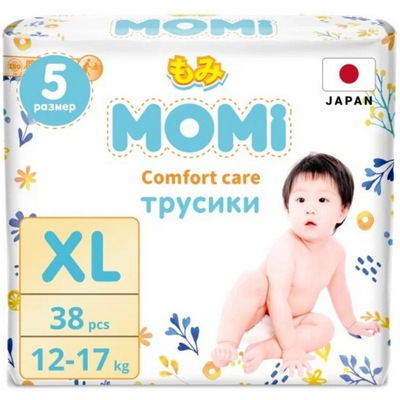 MOMI Comfort Care - трусики-подгузники XL/5  12-17 кг (38 шт)
